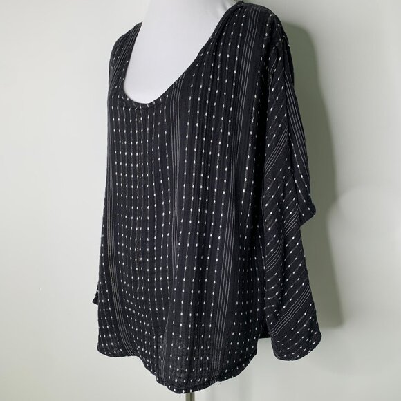 Ace & Jig Women's Black Metallic Long Sleeve Oversized Tunic Shirt Size Small - Picture 4 of 12